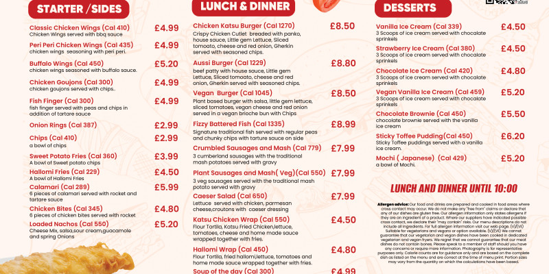 English Menu